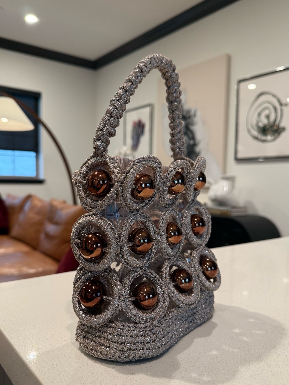 NWOT✨ My Beachy Side Rafa Hand-Crocheted Beaded Bucket Bag Stone Cult Gaia Style - Picture 5 of 9